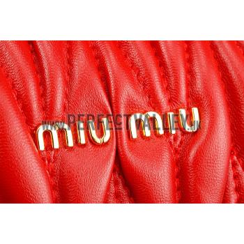 Replica Miu Miu Matelasse  Handle Large Red