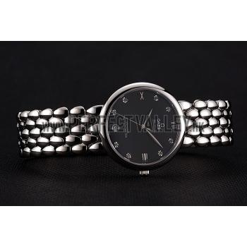 Omega De Ville Prestige Black Dial With Diamonds Stainless Steel Case And Bracelet