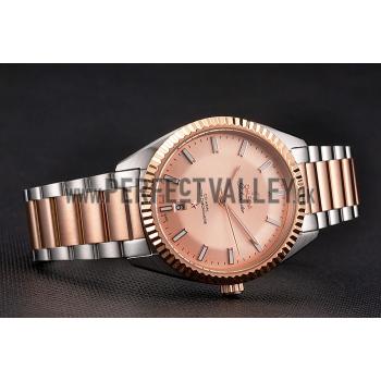 Cheap Omega Globemaster Rose Gold Dial Stainless Steel Case Rose Gold Bezel Two Tone Bracelet