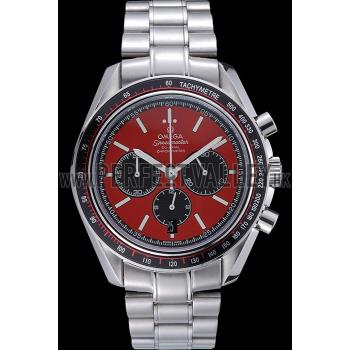 Omega Speedmaster Red Grey Stainless Steel Strap  622054