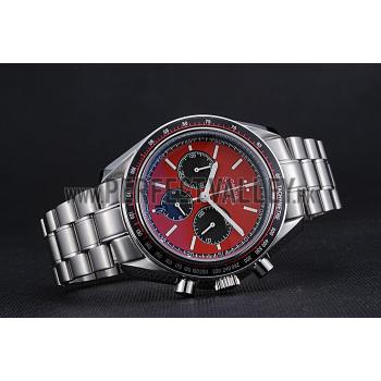 Omega Speedmaster Red Grey Stainless Steel Strap  622054