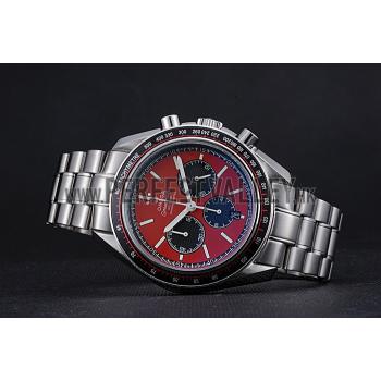 Omega Speedmaster Red Grey Stainless Steel Strap  622054