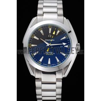 Replica Omega Seamaster Aqua Terra Black Dial Yellow Numerals Stainless Steel Bracelet  622524