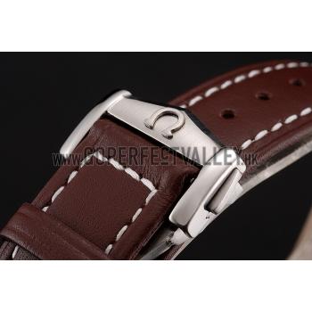 Swiss Omega Speedmaster Professional Brown Dial Gold Accents Brown Leather Bracelet 1453938