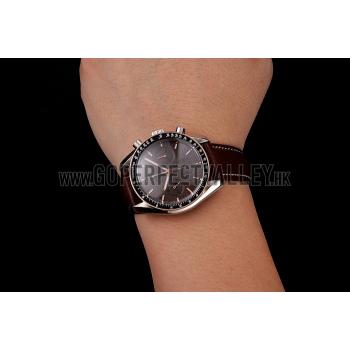 Swiss Omega Speedmaster Professional Brown Dial Gold Accents Brown Leather Bracelet 1453938