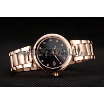 Cheap Omega DeVille Ladymatic Rose Gold Stainless Steel Strap Black Dial