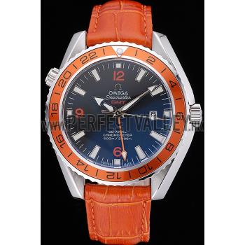 Omega Seamaster Planet Ocean GMT Orange Dial Orange Leather Band   622395