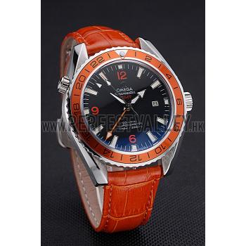 Omega Seamaster Planet Ocean GMT Orange Dial Orange Leather Band   622395