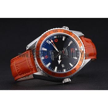 Omega Seamaster Planet Ocean GMT Orange Dial Orange Leather Band   622395