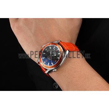 Omega Seamaster Planet Ocean GMT Orange Dial Orange Leather Band   622395