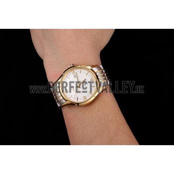 Omega De Ville White Dial Gold Case Two Tone Bracelet 1453785