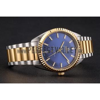 Omega  Globemaster Blue Dial Stainless Steel Case Gold Bezel Two Tone Bracelet