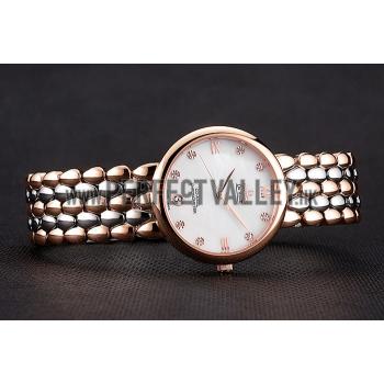 Omega De Ville Prestige White Dial With Diamonds Rose Gold Case Two Tone Bracelet