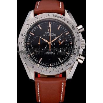 Omega Speedmaster Black Dial Stainless Steel Case Brown Leather Strap  622806