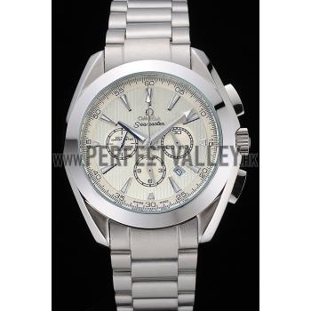 Cheap Omega Seamaster Aqua Terra Chronograph Ivory Dial Stainless Steel Bracelet   622526