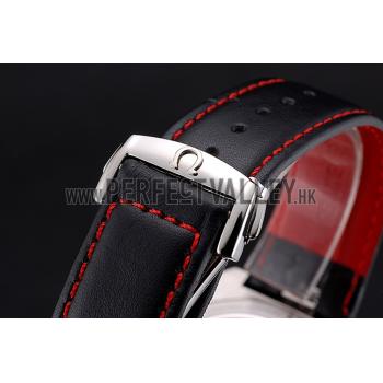 Replica Omega Seamaster Bullhead White Dial Stainless Steel Case Black Leather Strap  622825