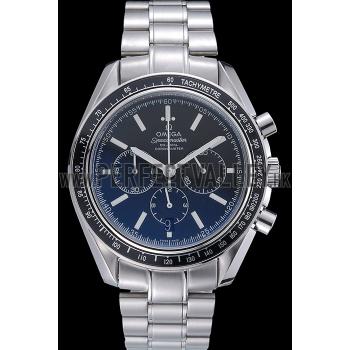 Omega Speedmaster Black Grey Stainless Steel Strap  622052