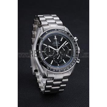 Omega Speedmaster Black Grey Stainless Steel Strap  622052