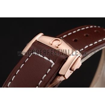 Cheap Swiss Omega Speedmaster Professional Black Dial Gold Case Brown Leather Bracelet 1453940