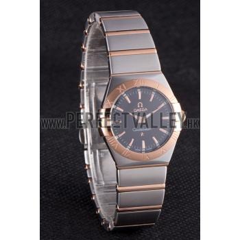 Omega Constellation Rose Gold Bezel Two Tone Band som100  621480