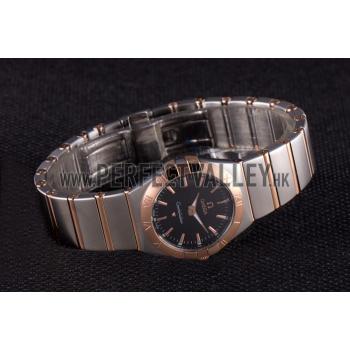 Omega Constellation Rose Gold Bezel Two Tone Band som100  621480