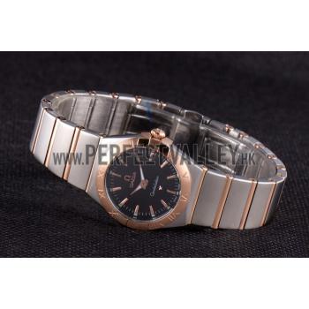 Omega Constellation Rose Gold Bezel Two Tone Band som100  621480