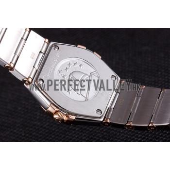 Omega Constellation Rose Gold Bezel Two Tone Band som100  621480