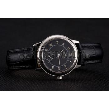 Omega De Ville Prestige Small Seconds Black Dial Stainless Steel Case Black Leather Strap