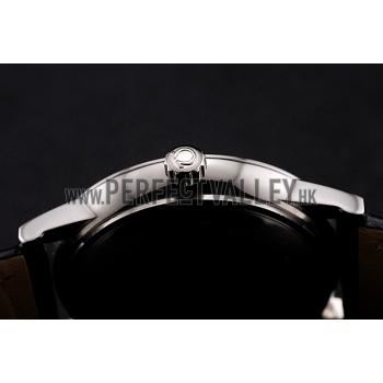 Omega De Ville Prestige Small Seconds Black Dial Stainless Steel Case Black Leather Strap