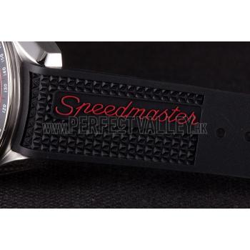 Omega Speedmaster Black Rubber Bracelet Red Dial 801421 Replica