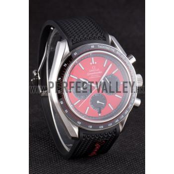 Omega Speedmaster Black Rubber Bracelet Red Dial 801421 Replica