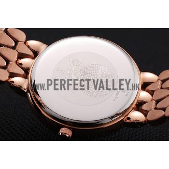 Omega De Ville Prestige Black Dial With Diamonds Rose Gold Case And Bracelet