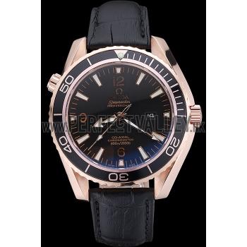 Omega Seamaster Planet Ocean Ceragold Black Dial  622389