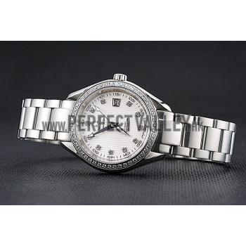 Replica Omega Seamaster Aqua Terra White Dial Diamond Case Stainless Steel Bracelet  622448