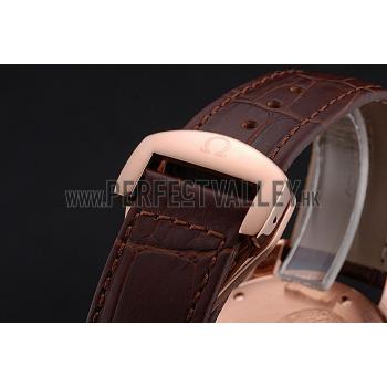 Omega DeVille Brown Dial Gold Case Brown Leather Strap  622831