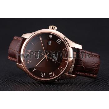 Omega DeVille Brown Dial Gold Case Brown Leather Strap  622831