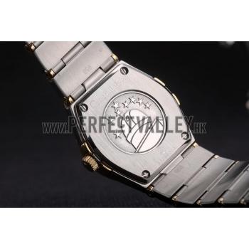 Swiss Lady Omega Constellation Stainless Steel Bracelet Golden Dial 80292