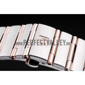 Omega Swiss Constellation Jewelry Rose Gold Case Radial Emblem White Dial