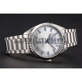 Omega Globemaster Silver Dial Blue Hands Stainless Steel Case And Bracelet