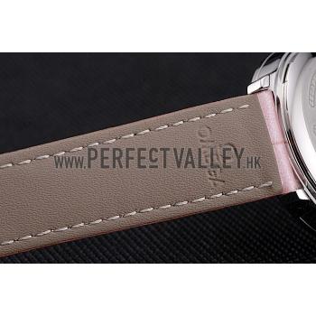 Cheap Omega DeVille Prestige Co-Axial Diamond Silver Case Mother-Of-Pearl Dial Pink Leather Strap