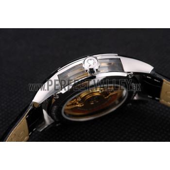 Omega Swiss DeVille Stainless Steel Bezel Black Leather Strap 7620