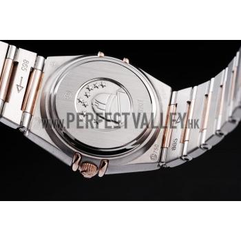 Omega Swiss Constellation Jewelry Rose Gold Case White Dial  98120