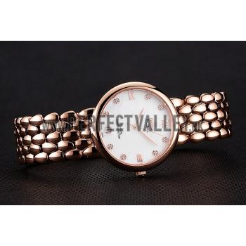 Omega De Ville Prestige White Dial With Diamonds Rose Gold Case And Bracelet Replica