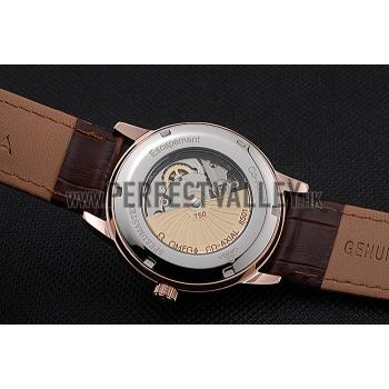 Omega DeVille Prestige Small Seconds White Dial Gold Case Brown Leather Bracelet  622603