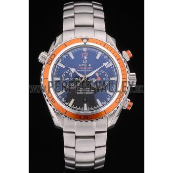 Cheap Omega Seamaster Planet Ocean Orange Tachymeter Black Dial Stainless Steel Strap 80241