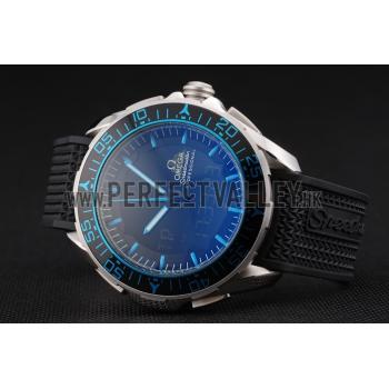 Omega Speedmaster Skywalker X-33 Black Dial Blue On Black Bezel Stainless Steel Black Rubber Strap Replica