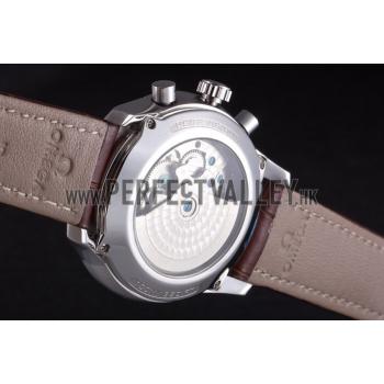 Omega DeVille Silver Bezel with Black Dial and Brown Leather Strap  621567