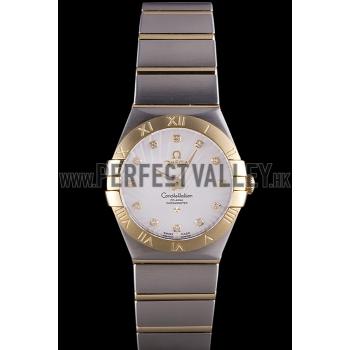 Cheap Omega Constellation Gold Bezel Two Tone Band som95  621475