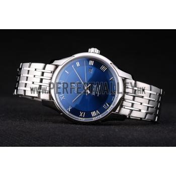 Omega Swiss DeVille Stainless Steel Bezel Roman Numbers Blue Dial 7612