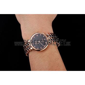 Omega De Ville Prestige Dark Grey Dial With Diamonds Rose Gold Case Two Tone Bracelet